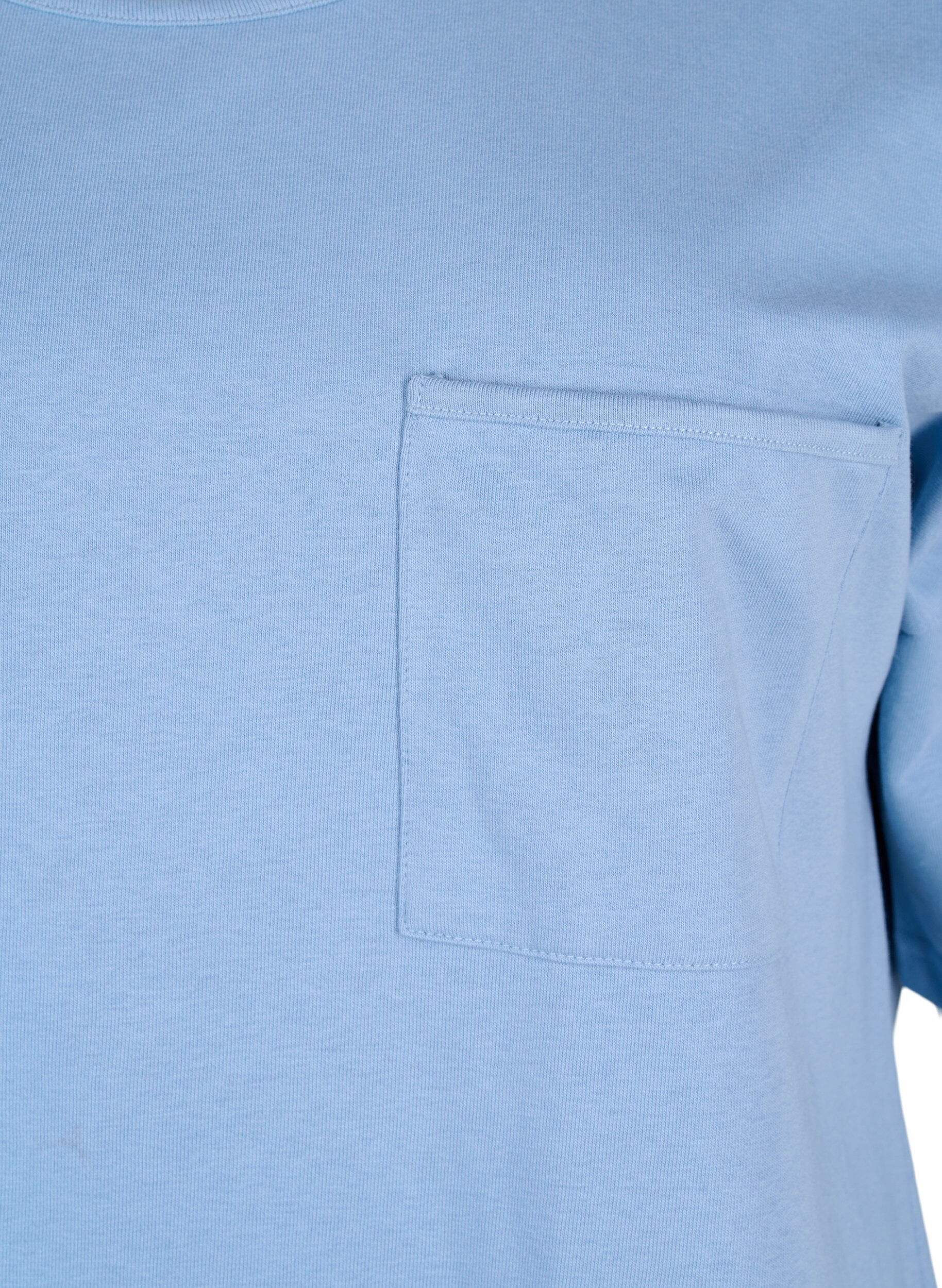 Zizzi Bluse med 1/2 &aelig;rmer, Faded Denim, Packshot image number 2