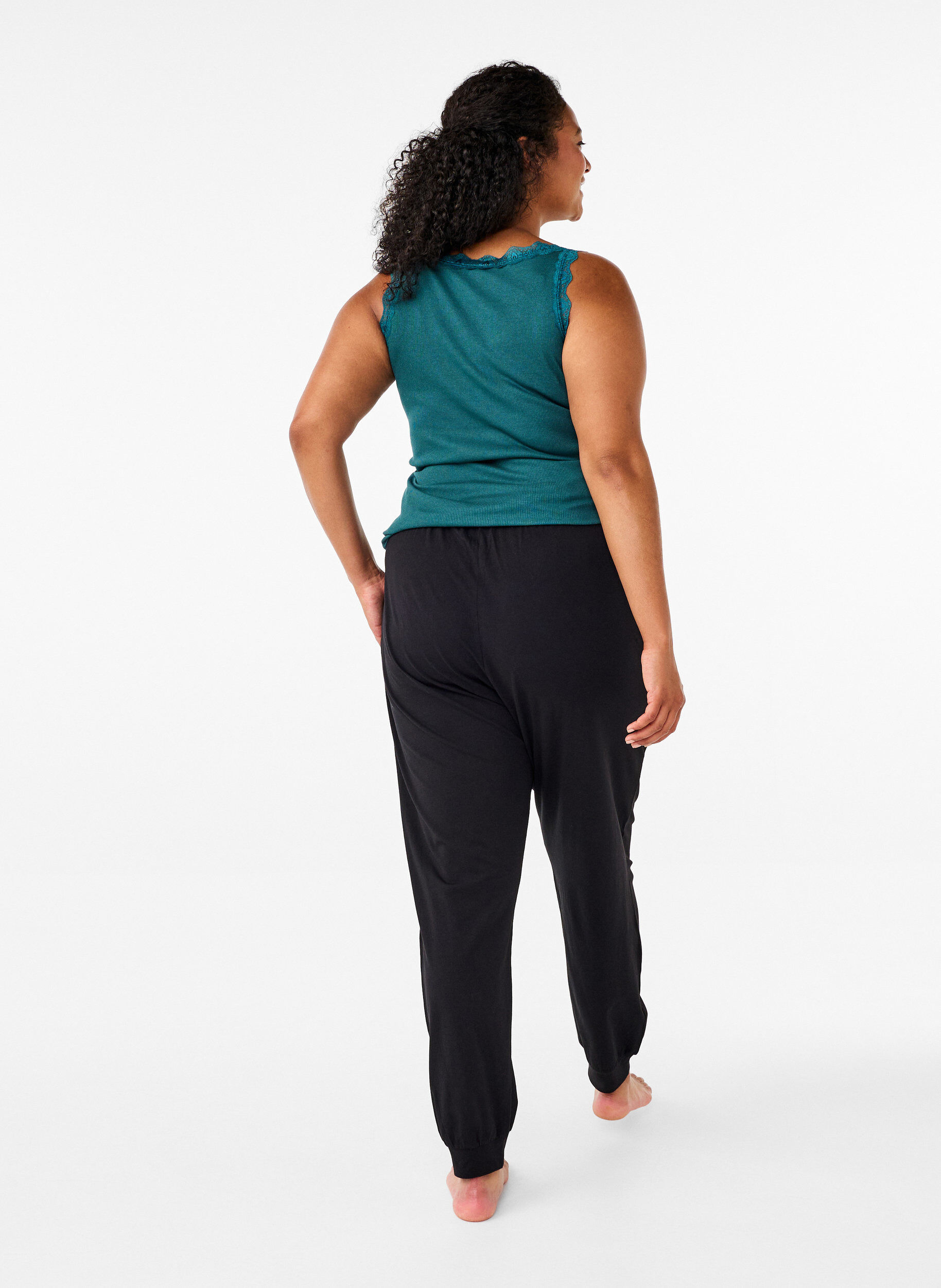 Zizzi Natbukser i bomuld, Sort, Model image number 1