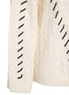 Strikbluse med kabelmønster og kontrastdetaljer, Beige, Packshot image number 3