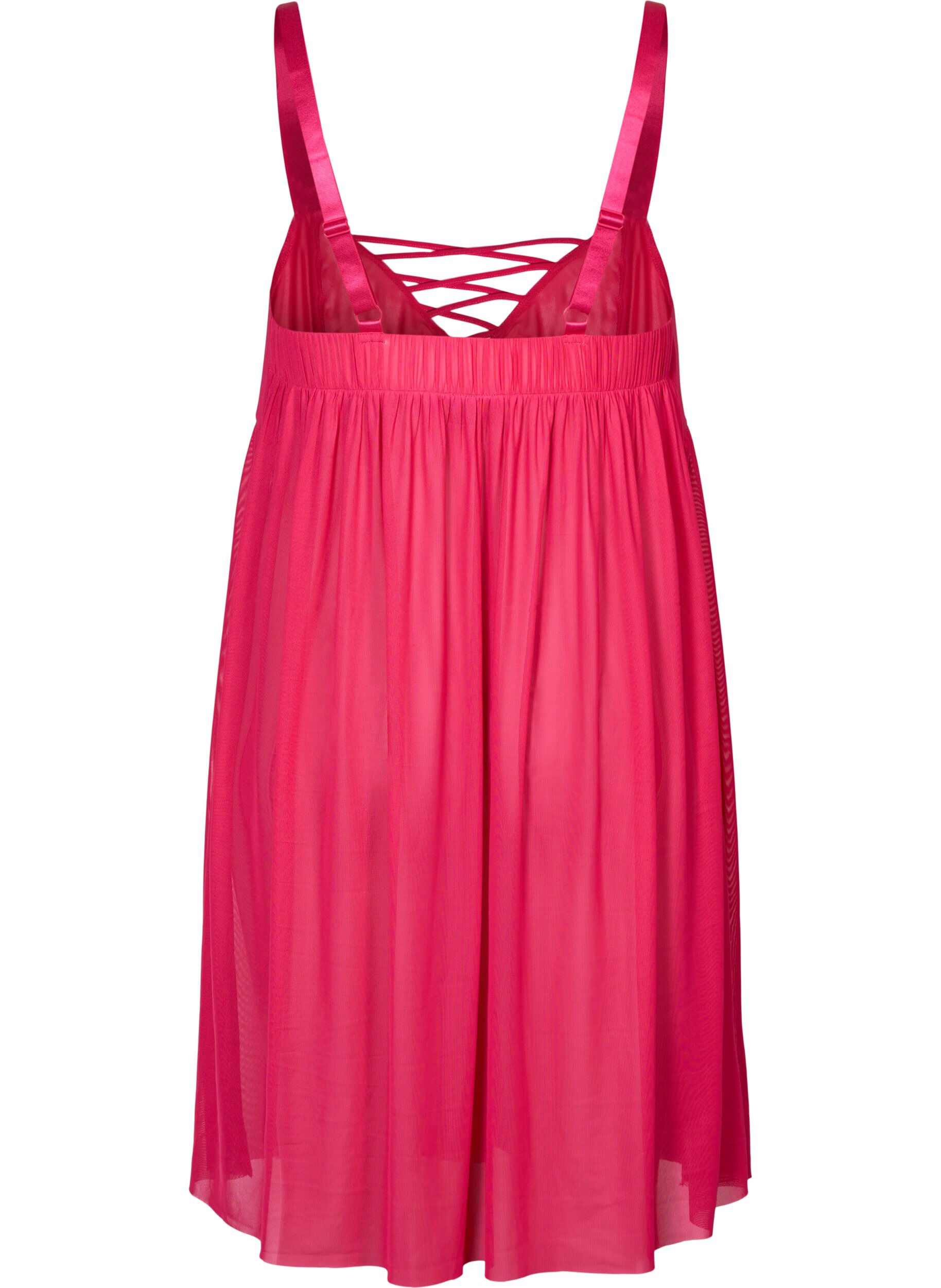 Zizzi Mesh natkjole med string, Jazzy, Packshot image number 1