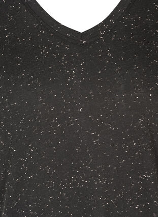 T-shirt med v-udskæring, Black, Packshot image number 2