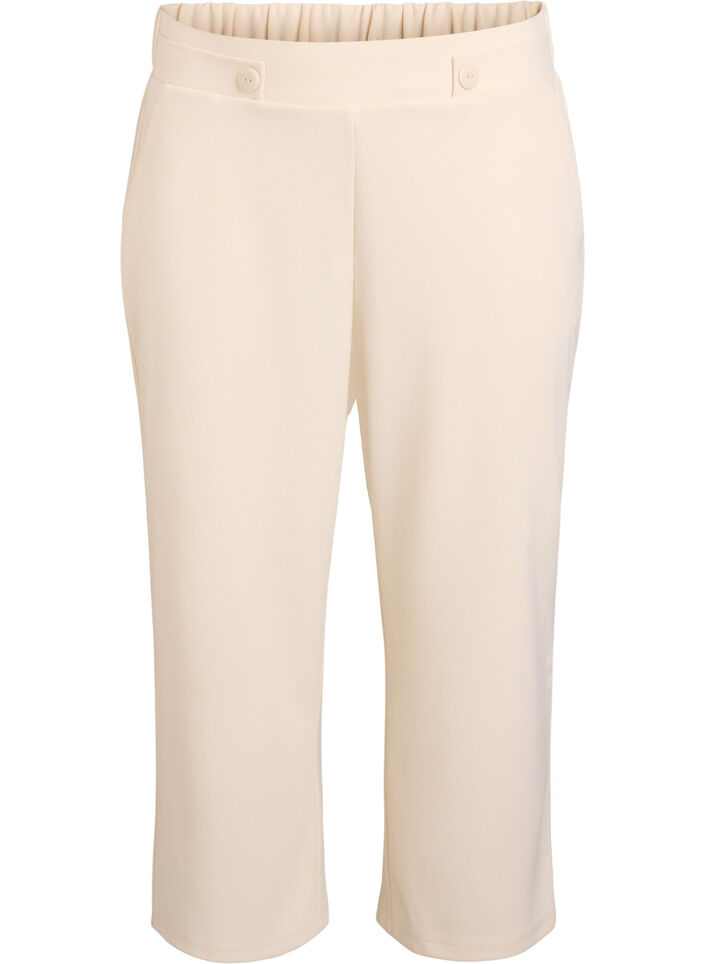 7/8 bukser med l&oslash;s pasform, Beige, Packshot image number 0