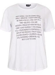 T-shirt med motiv, Hvid