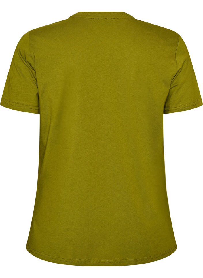 Basis t-shirt i bomuld med rund hals , Gr&oslash;n, Packshot image number 1