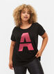Trænings t-shirt med print, Black w. Pink A, Model image number 0