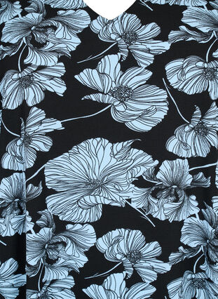 V-hals kjole med print, Black B. Flower AOP, Packshot image number 2