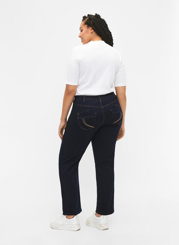 I fare Fisker Brun Regular fit Gemma jeans med høj talje - Blå - Str. 42-60 - Zizzi
