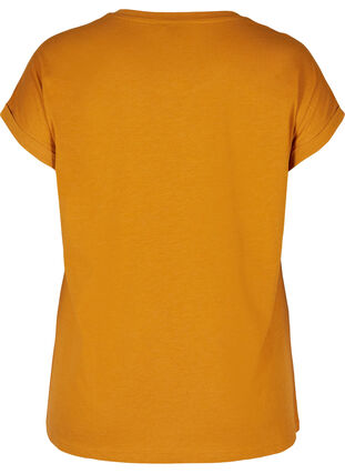 T-shirt i bomuldsmix, Buckthorn Brown Mel., Packshot image number 1