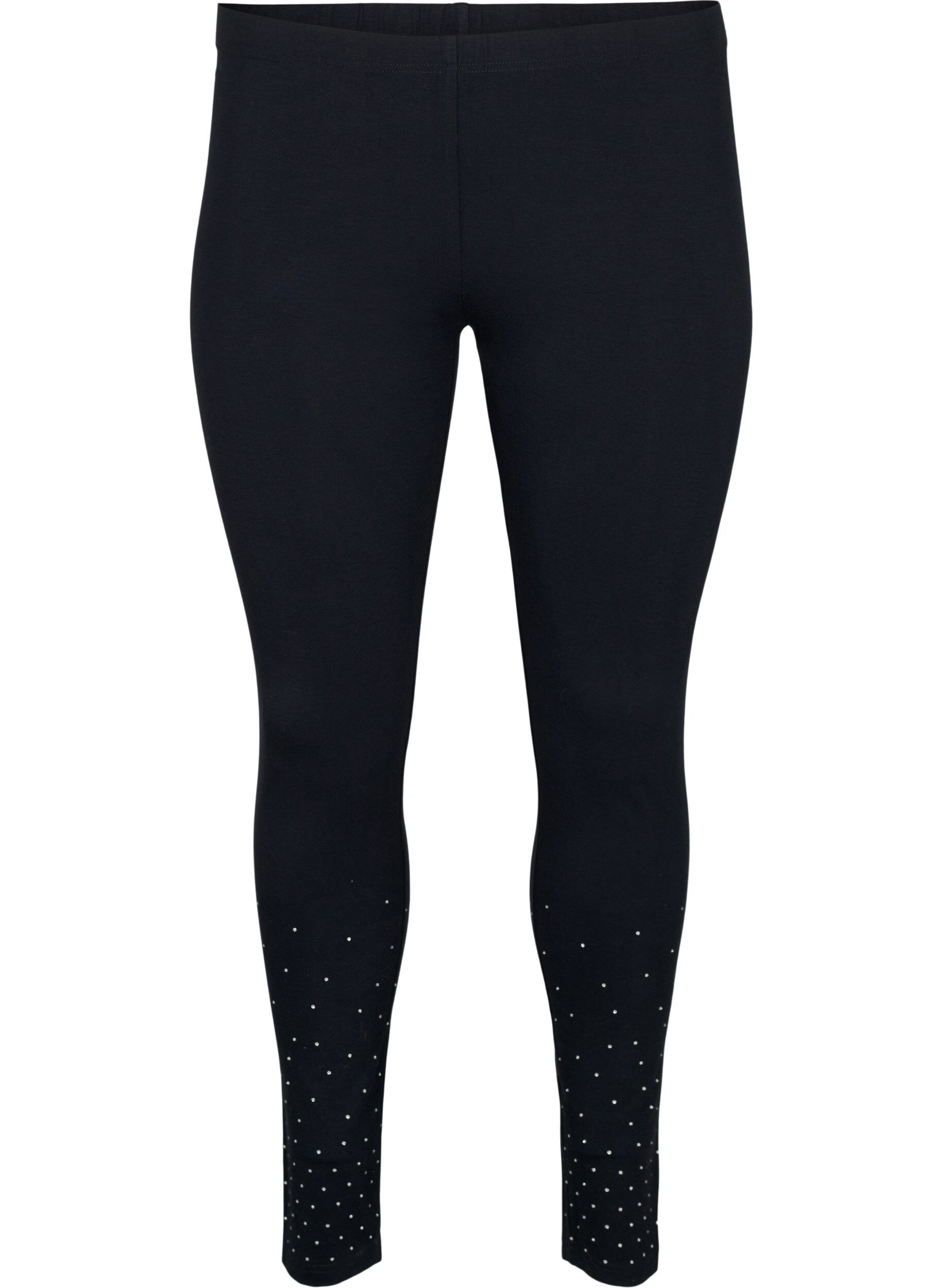 Zizzi Viskose leggings med similisten, Black, Packshot image number 0