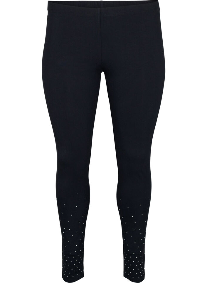 Viskose leggings med similisten, Black, Packshot image number 0