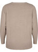 Strikbluse med v-hals, Desert Taupe Melange, Packshot image number 1