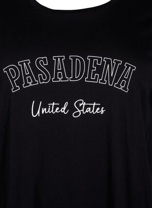 Bomulds t-shirt med tekst, Black W. Pasadena, Packshot image number 2