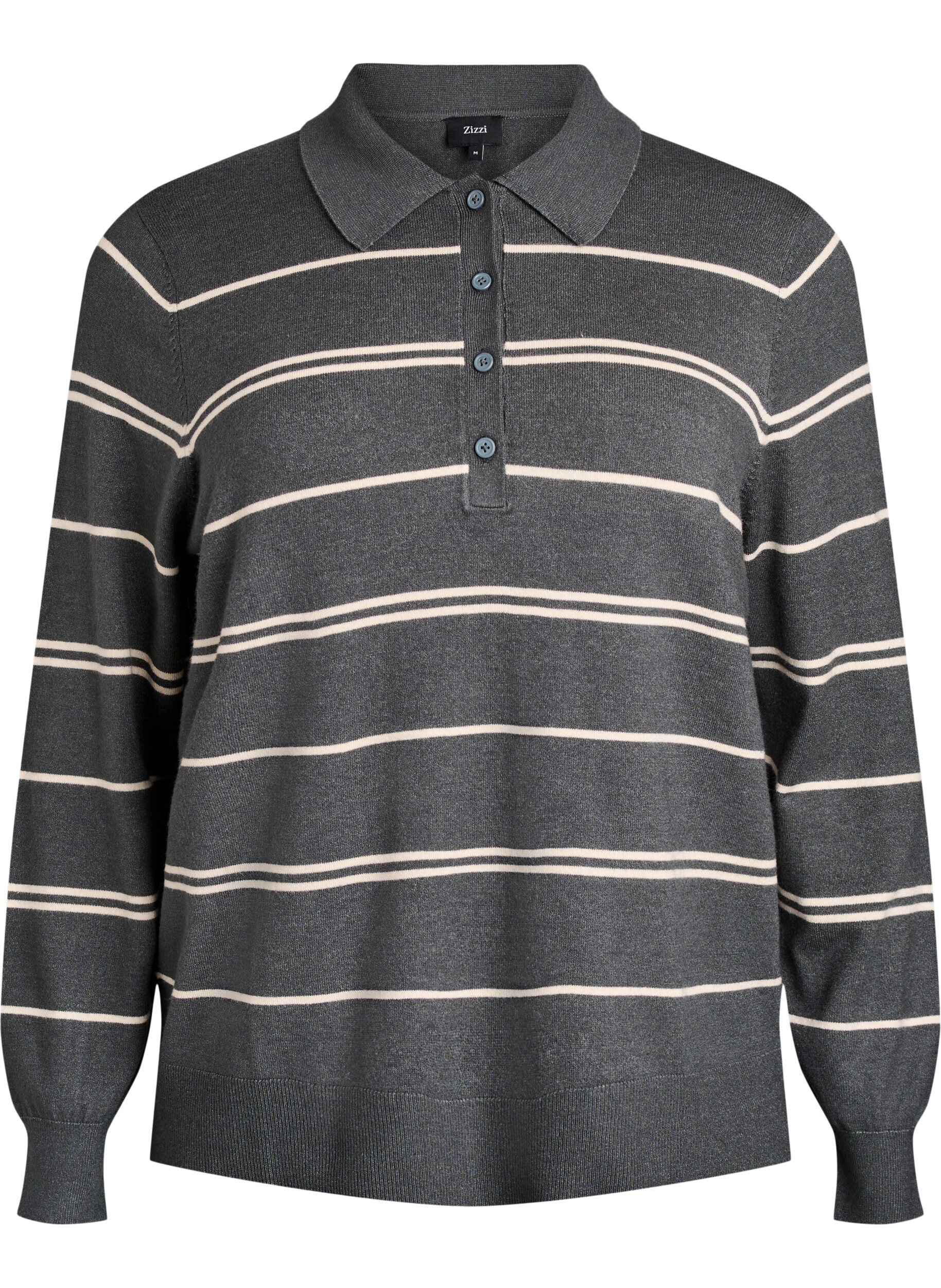 Strikbluse med polokrave