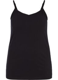 Basis strop top i bomuld, Sort