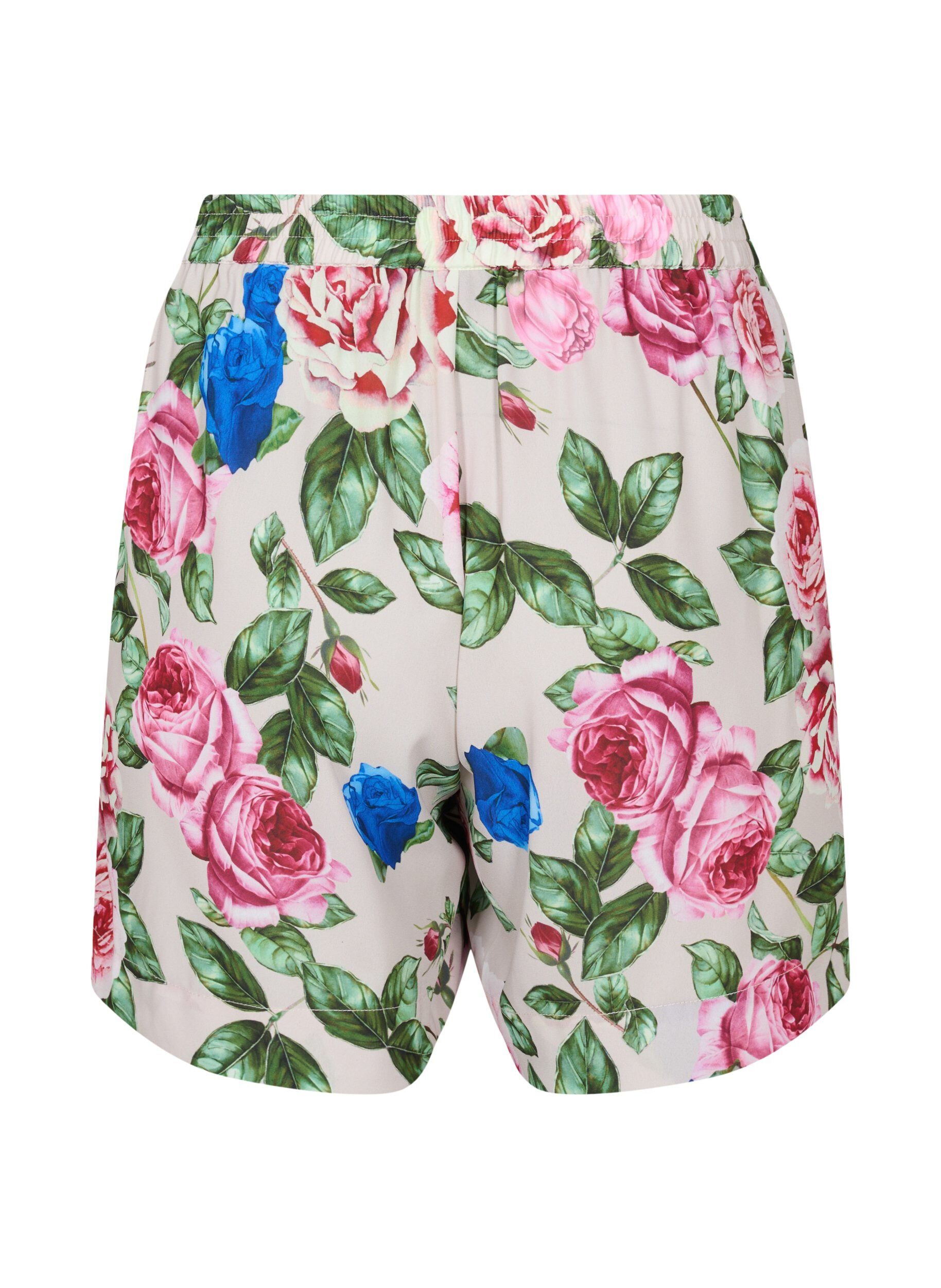 Zizzi Shorts med blomsterprint, Bright Flower , Packshot image number 1