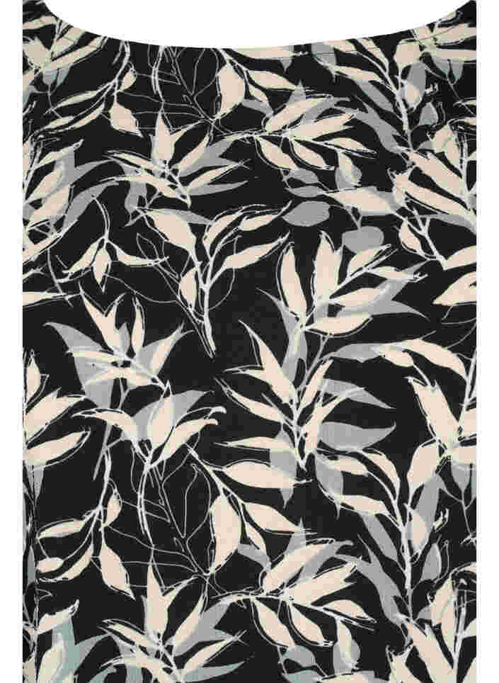 Printet kjole med 3/4 ærmer, Leaf AOP, Packshot image number 2