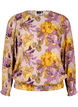 Smockbluse med blomsterprint, Purple Flower, Packshot image number 0