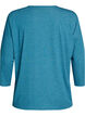 Jerseybluse med 3/4 &aelig;rmer, Bl&aring;, Packshot image number 1