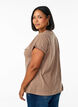 Kort&aelig;rmet t-shirt i bomuldsblanding, Brun, Model image number 2