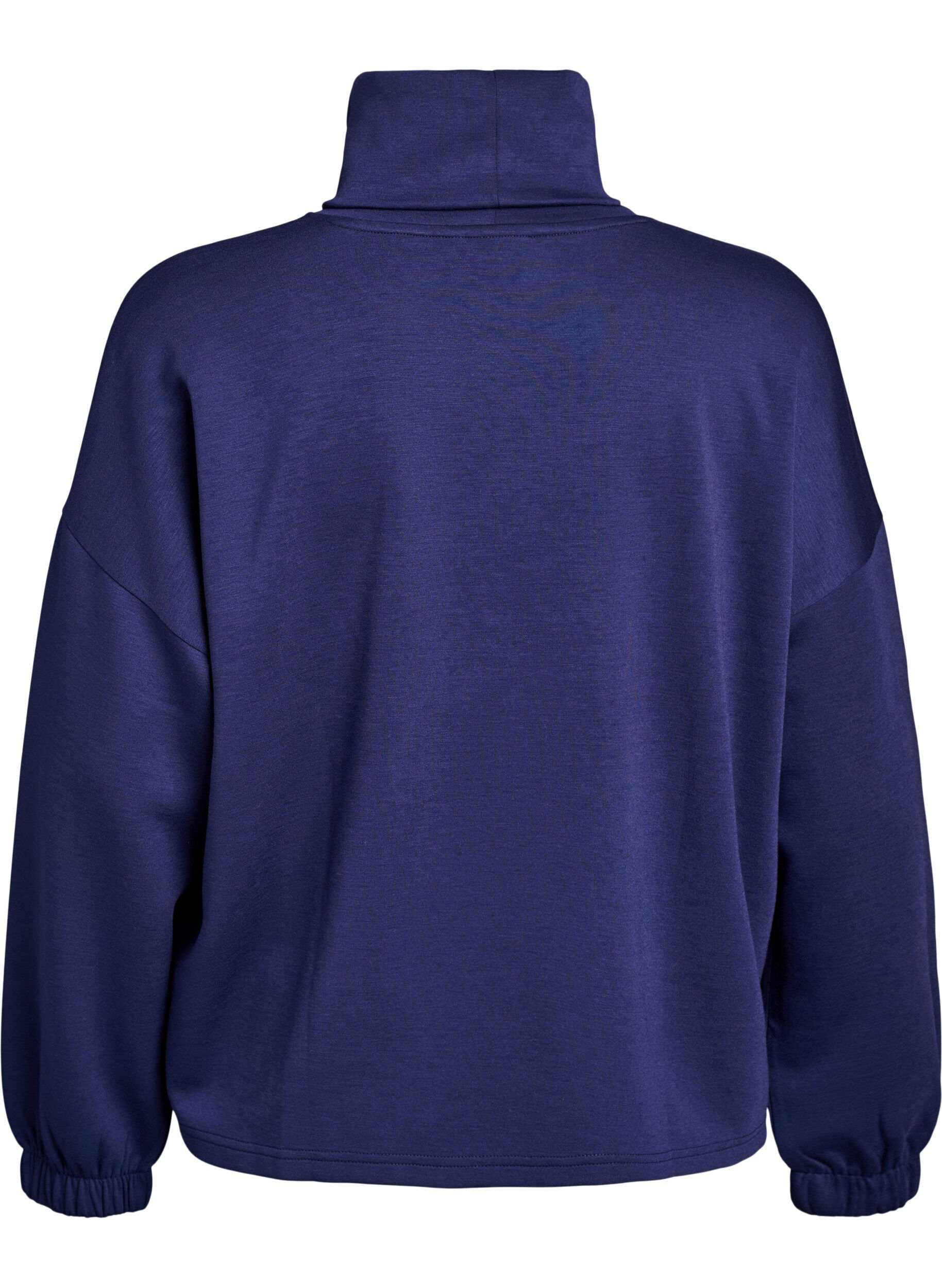 Zizzi Bluse med turtleneck i modalmix, Bl&aring;, Packshot image number 1