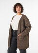 Lang cardigan med lommer, Brun, Model image number 0