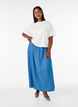 Maxinederdel i TENCEL&trade; lyocell med denimlook, Bl&aring;, Model image number 0