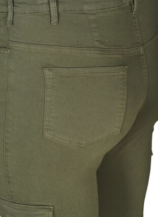 Bomulds bukser med ankellængde, Army green , Packshot image number 3