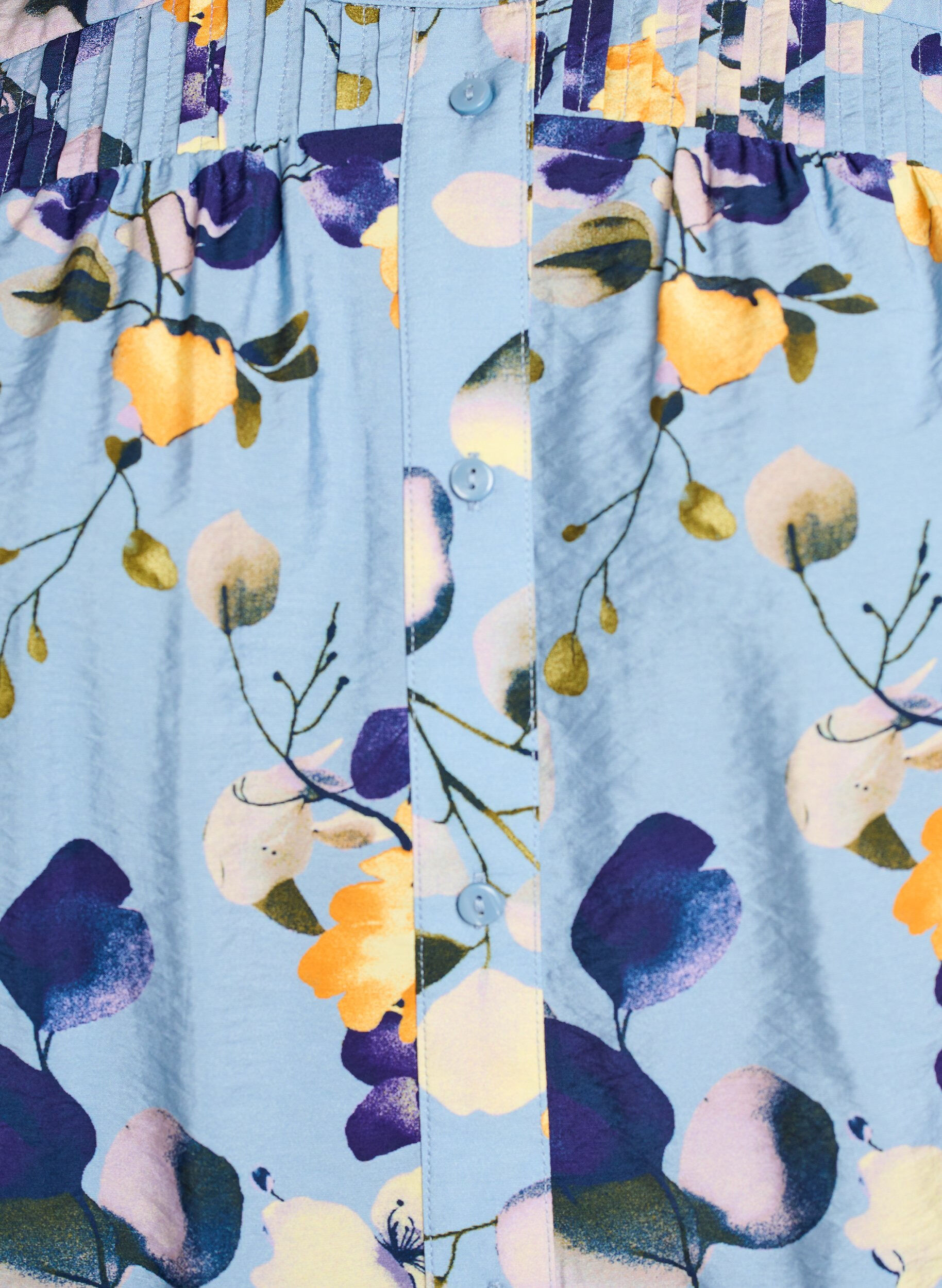 Zizzi Skjortebluse med m&oslash;nster og 1/2 &aelig;rmer, Bl&aring;, Packshot image number 2