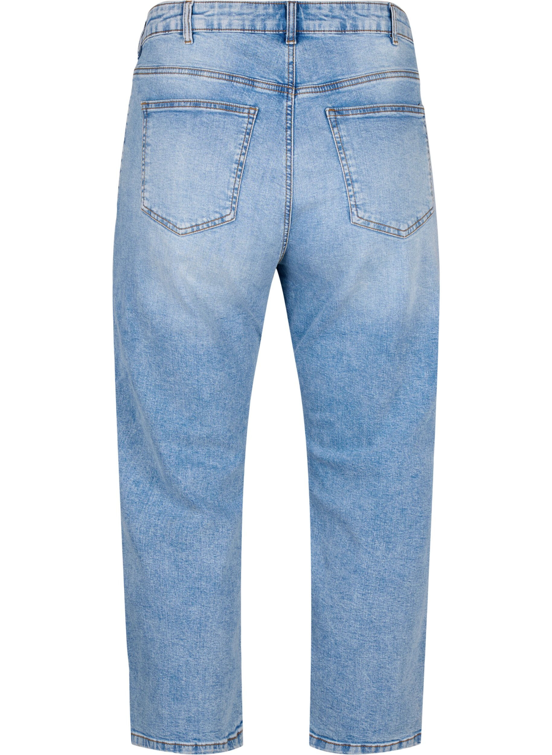 Zizzi Cropped Vera jeans med sliddetaljer, Blue Denim, Packshot image number 1