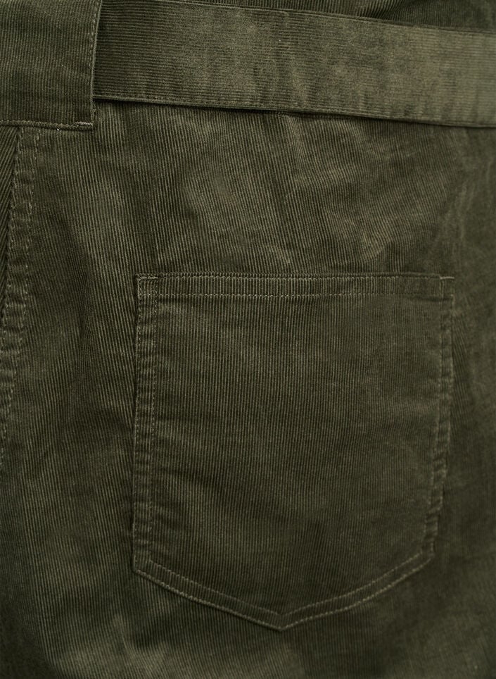 Jumpsuit i bomuldsfl&oslash;jl med lige ben, Gr&oslash;n, Packshot image number 4