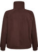 Sweatcardigan med h&oslash;j krave og lynl&aring;s, Brun, Packshot image number 1