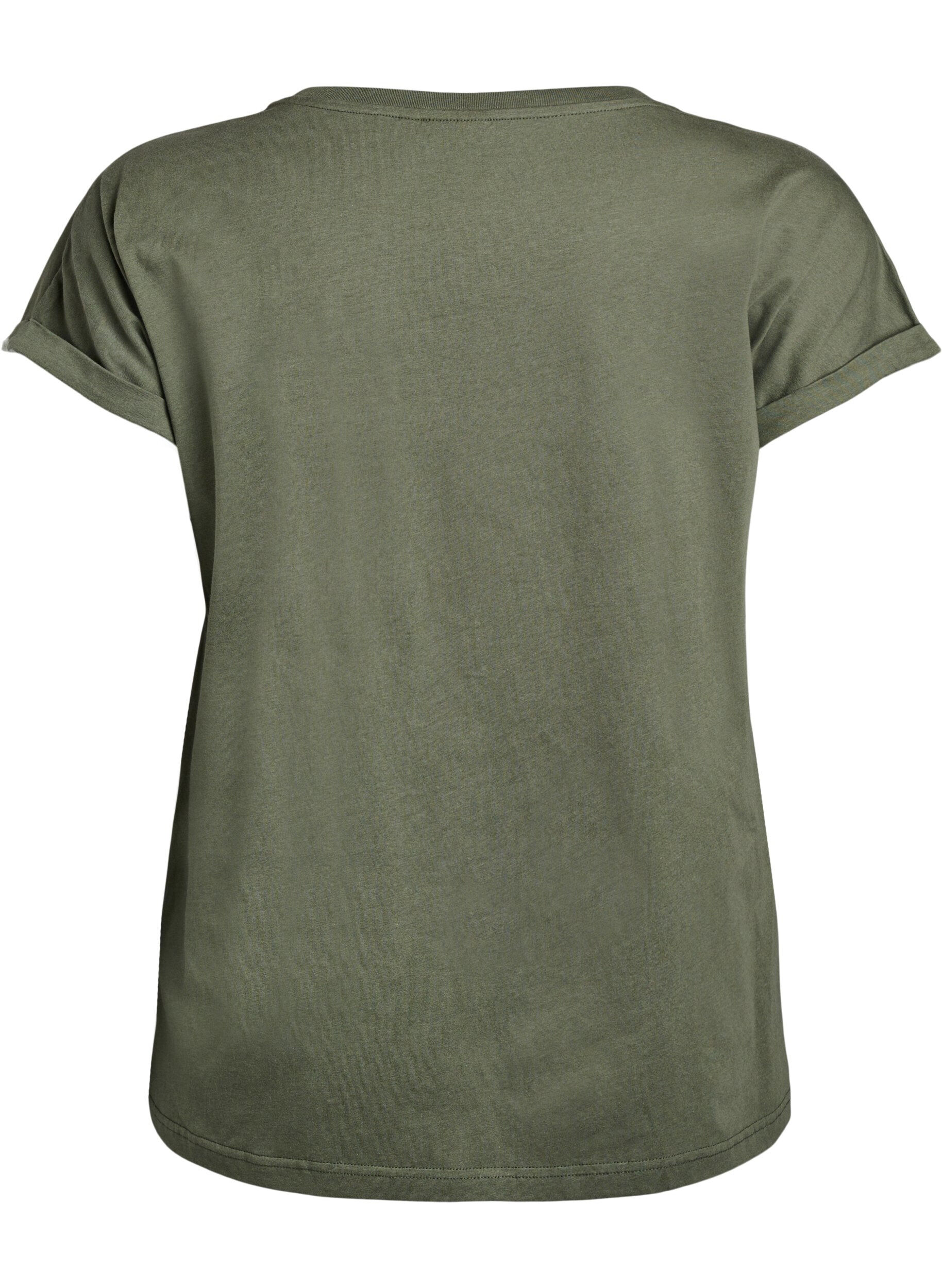 Zizzi T-shirt med dyreprint og tekst, Thyme W. Wild, Packshot image number 1