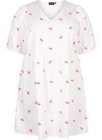 Kjole med kirsebærprint og a-shape