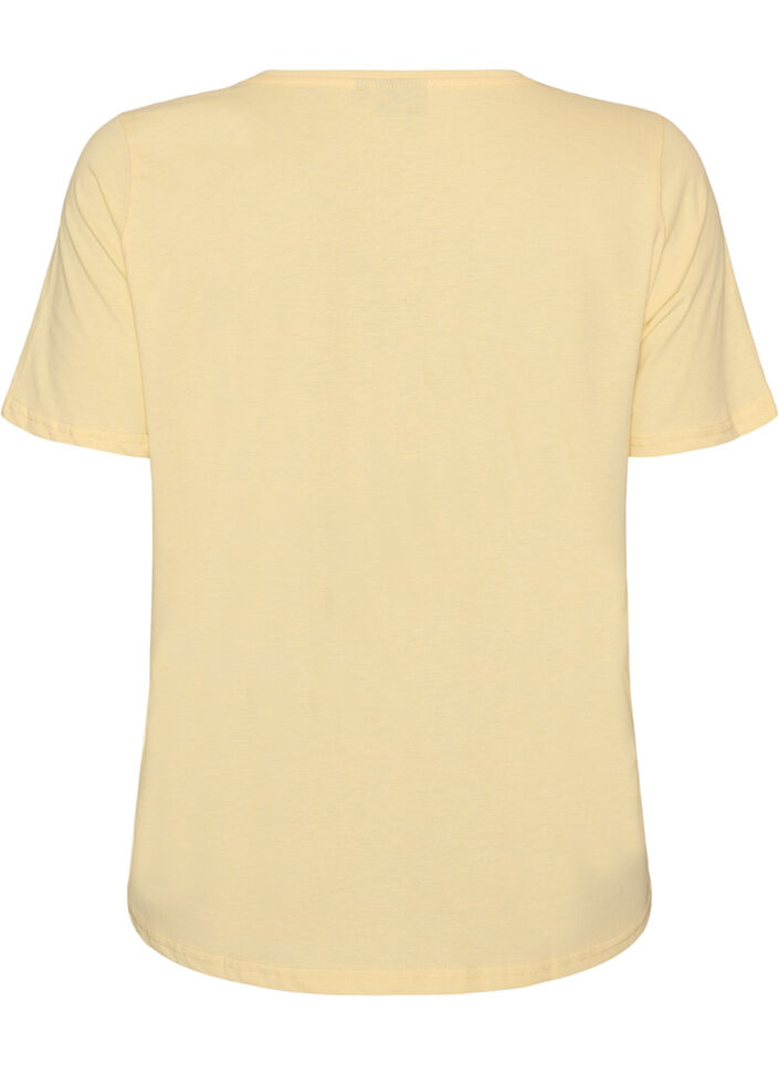 T-shirt med motiv, Gul, Packshot image number 1