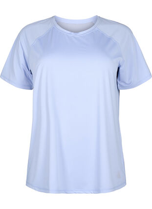 Trænings t-shirt med mesh bagpå, Zen Blue, Packshot image number 0