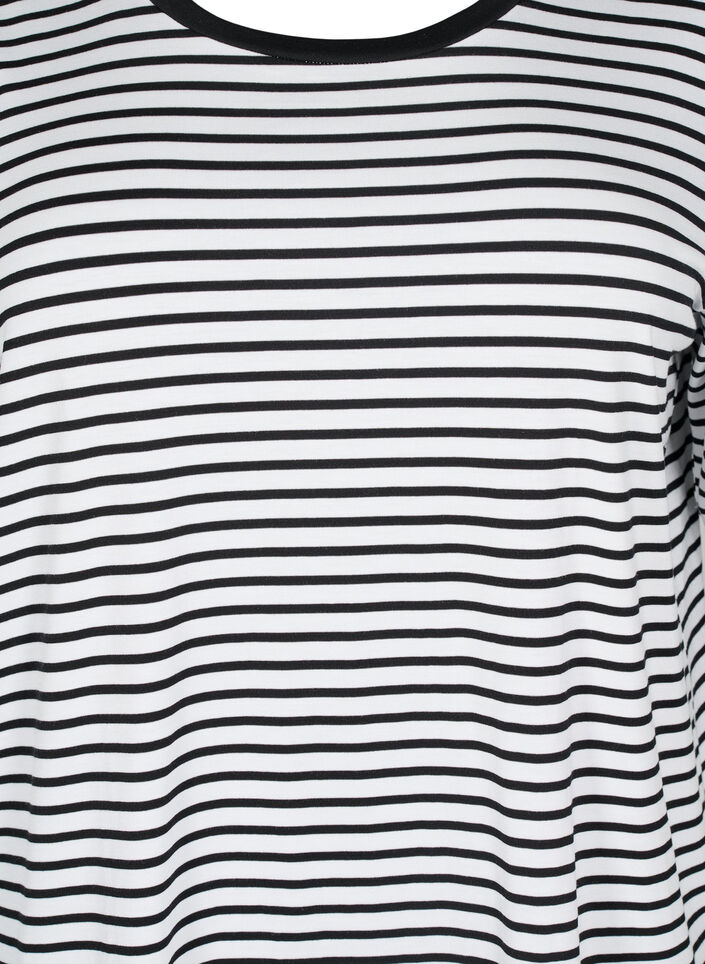 T-shirt med TENCEL&trade; Lyocell og striber, Hvid, Packshot image number 2