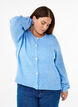 Strikcardigan med uld og knapper, Della R. Blue Mel., Model image number 0