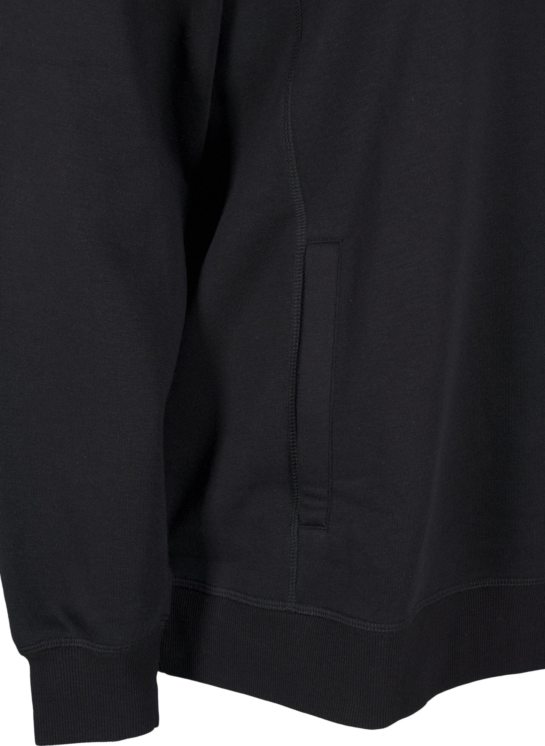 Zizzi FLASH - Sweatshirt med h&oslash;j krave, Black, Packshot image number 3