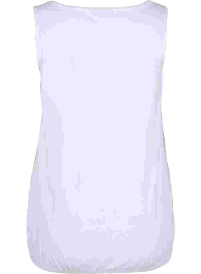 Bomuldstop med rund hals og blondekant, Bright White, Packshot image number 1