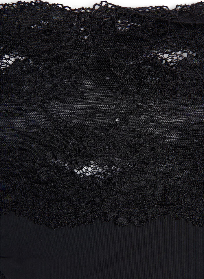 2-pak g-streng med bred blondekant, Sort, Packshot image number 2