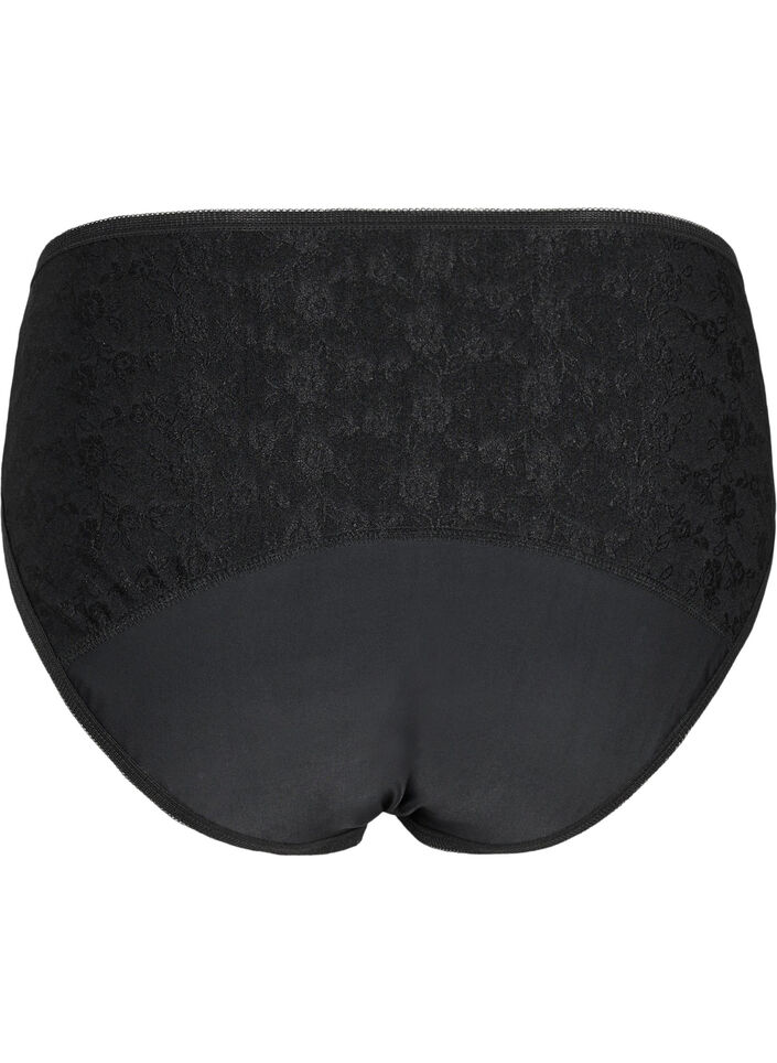 Menstruationstrusse med blonder, Black/lace, Packshot image number 1
