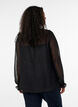 Skjortebluse med blondeindsats og dot-m&oslash;nster, Sort, Model image number 2