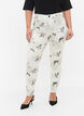 Højtaljede Amy jeans med blomsterprint, White Flower AOP L78, Model image number 2