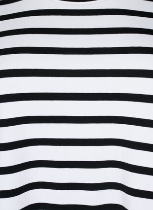 Stribet t-shirt i økologisk bomuld, Black Stripes, Packshot image number 2