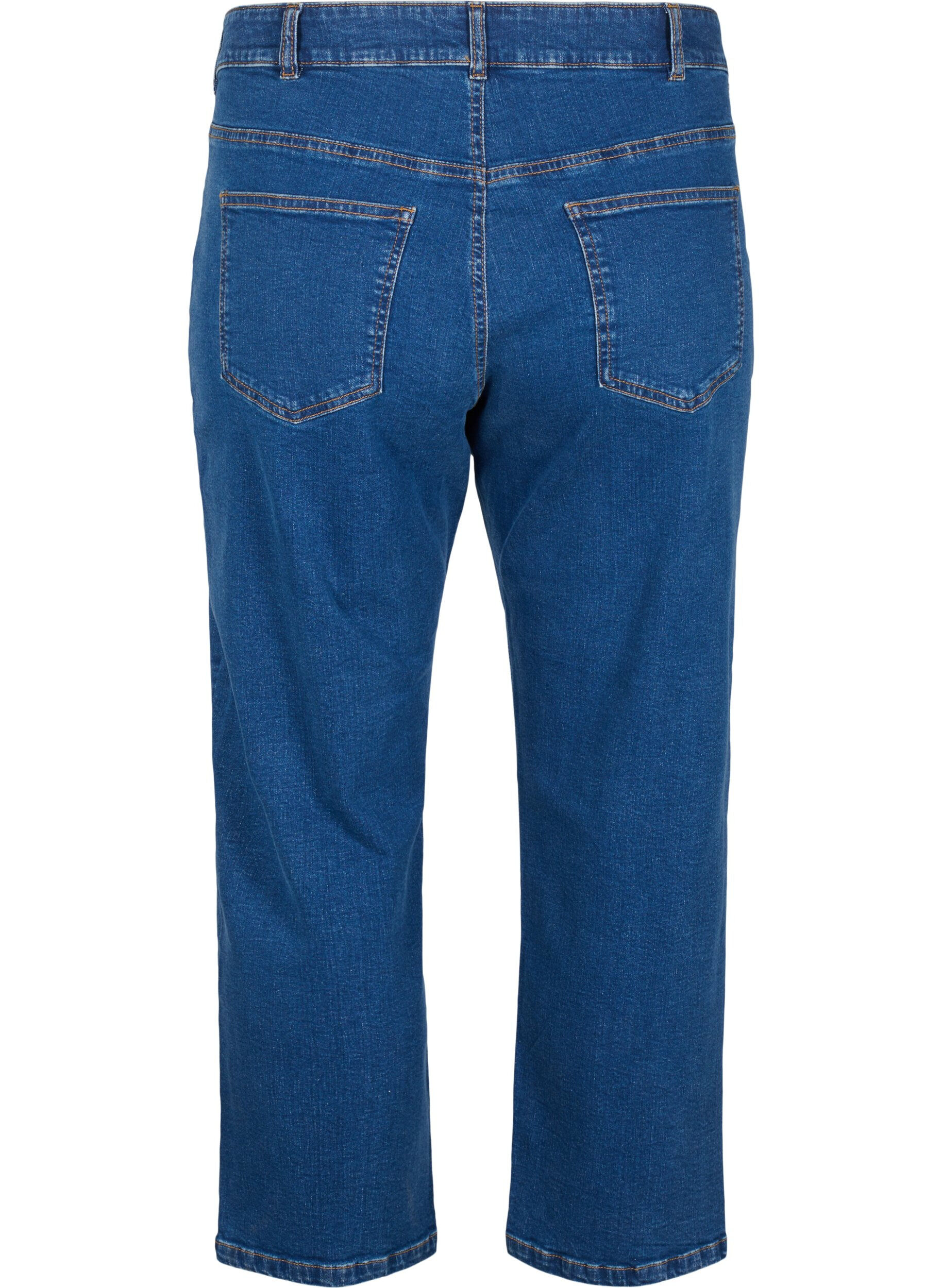 ZizziCropped Vera jeans med straight fit, Bl&aring;, Packshot image number 1