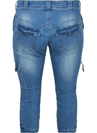 Nille capri jeans, Blue denim, Packshot image number 1