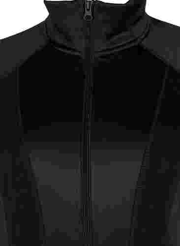 Sportscardigan med lynlås og høj hals, Black, Packshot image number 2