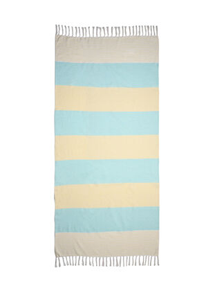 Stribet hammam håndklæde med frynser, Brook Green Comb, Packshot image number 2