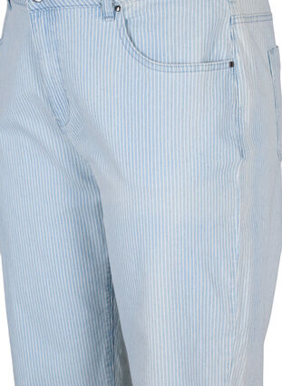 Straight fit Vera jeans med ankellængde, Light Blue Stripe, Packshot image number 2