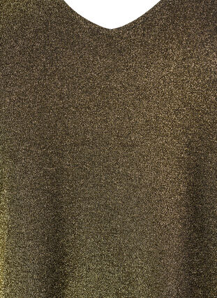 Bluse med glimmer og lange ærmer, Black Gold, Packshot image number 2